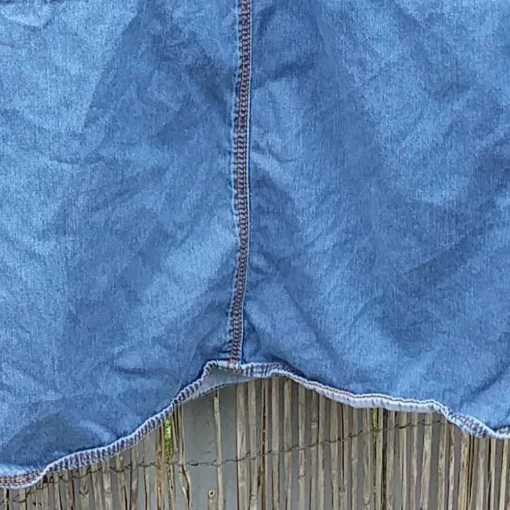 Girl's Carter's Blue Denim Button Up Dress with Pocket & Belt Loops - 6